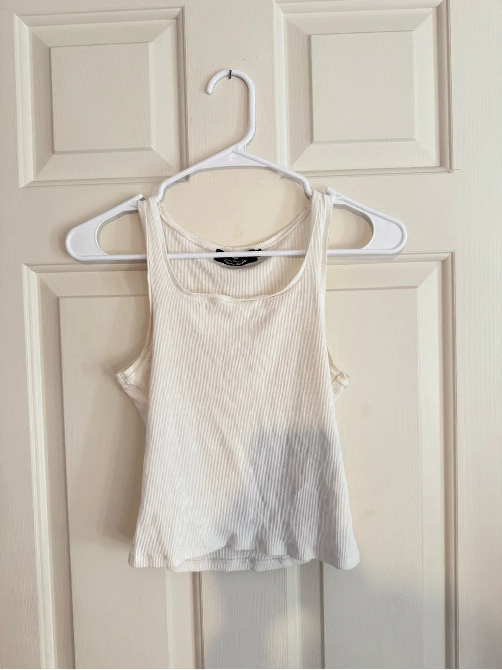 White Ribbed Tank Top - Picture 2 of 3